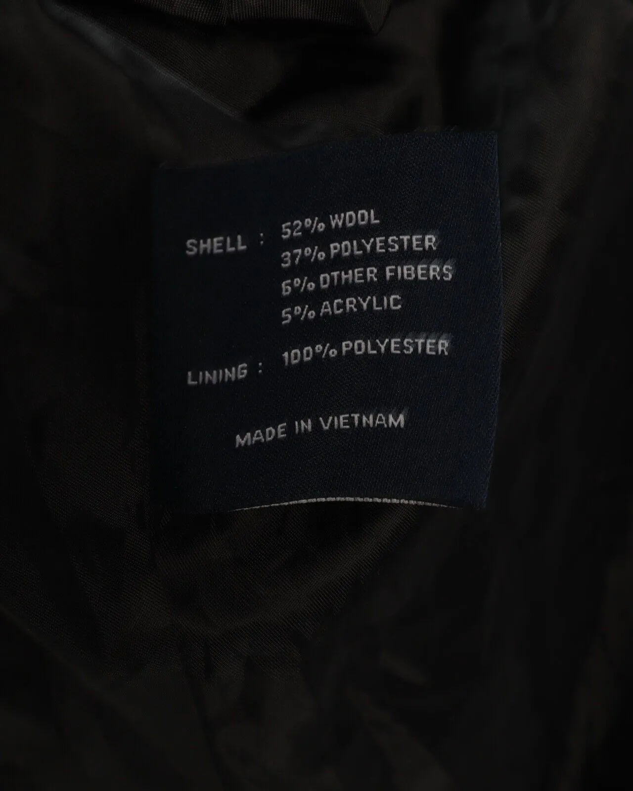 RALPH LAUREN CHAPS Coat Black Wool Men's Size 38 / 48 R