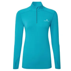 Ronhill Core Thermal 1/2 Zip Running Top - Womens - Azure/Bright White