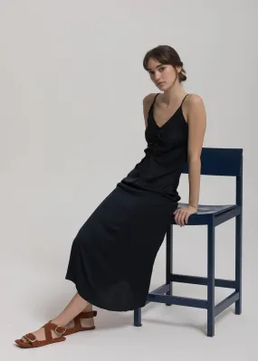 Ruched Slip Dress | Onyx