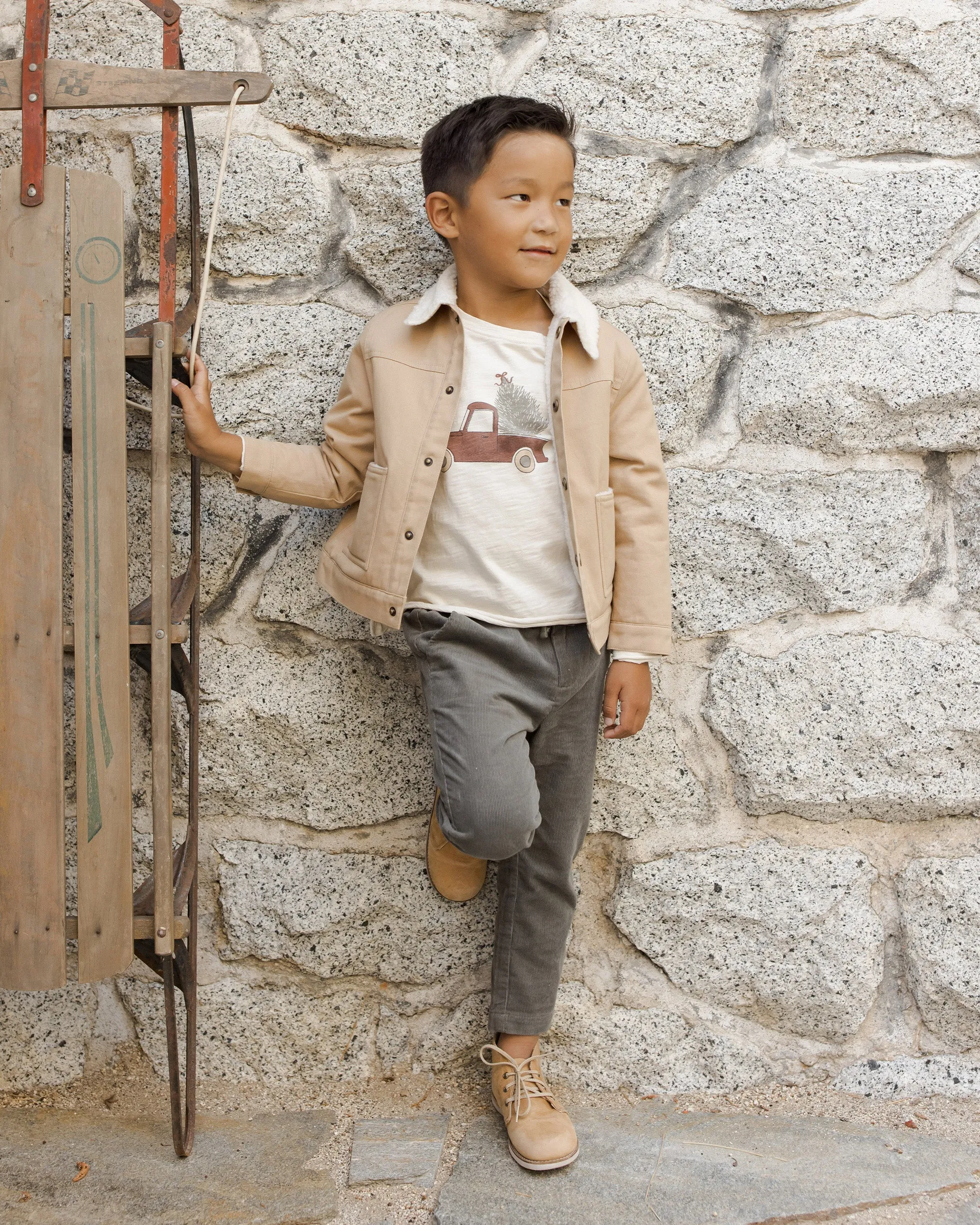 Shearling Chore Coat | Gold