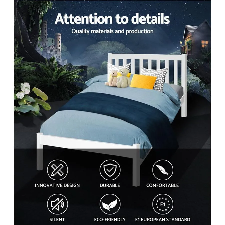 Single Package | Whitehaven Wooden Bed & Bonita Pillow Top Mattress (Medium Firm)