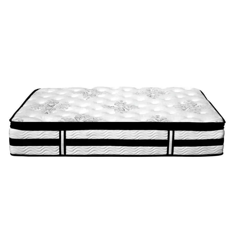 Single Premium Package | Coogee Bed Frame Cuddly White Bouclé, Algarve Euro Top Pocket Spring Mattress (Medium Firm) & Pillowtop Mattress Topper