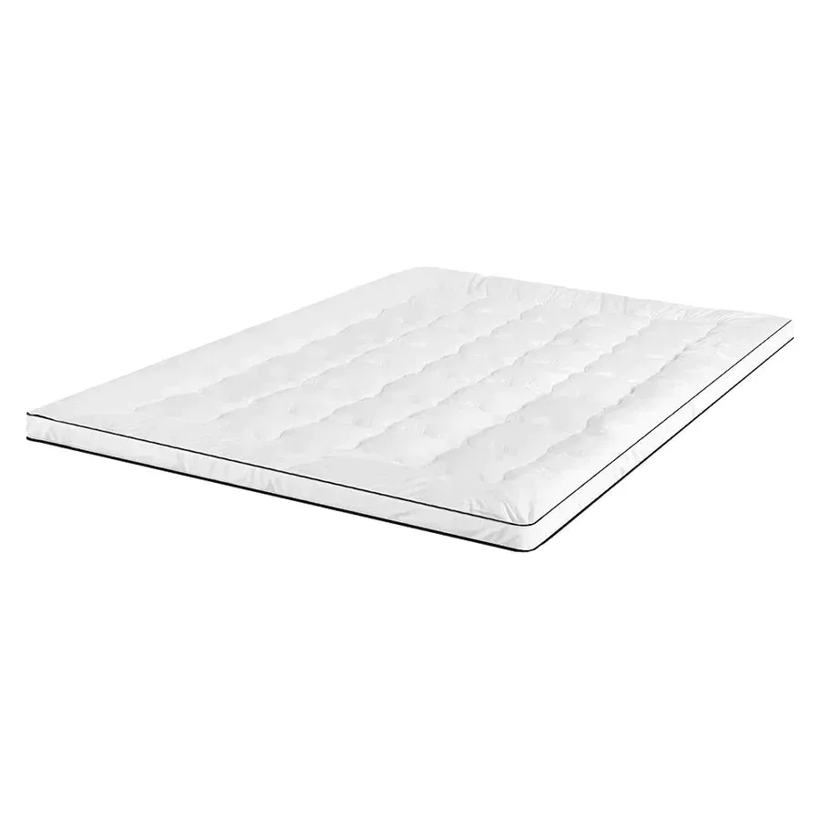 Single Premium Package | Coogee Bed Frame Cuddly White Bouclé, Algarve Euro Top Pocket Spring Mattress (Medium Firm) & Pillowtop Mattress Topper