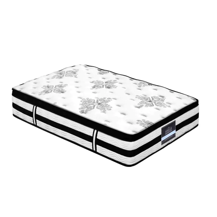 Single Premium Package | Coogee Bed Frame Cuddly White Bouclé, Algarve Euro Top Pocket Spring Mattress (Medium Firm) & Pillowtop Mattress Topper