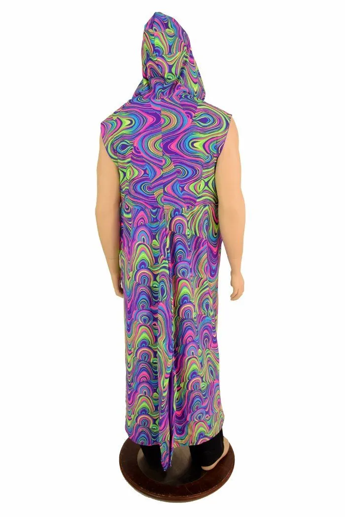Sleeveless Reversible Hooded Duster