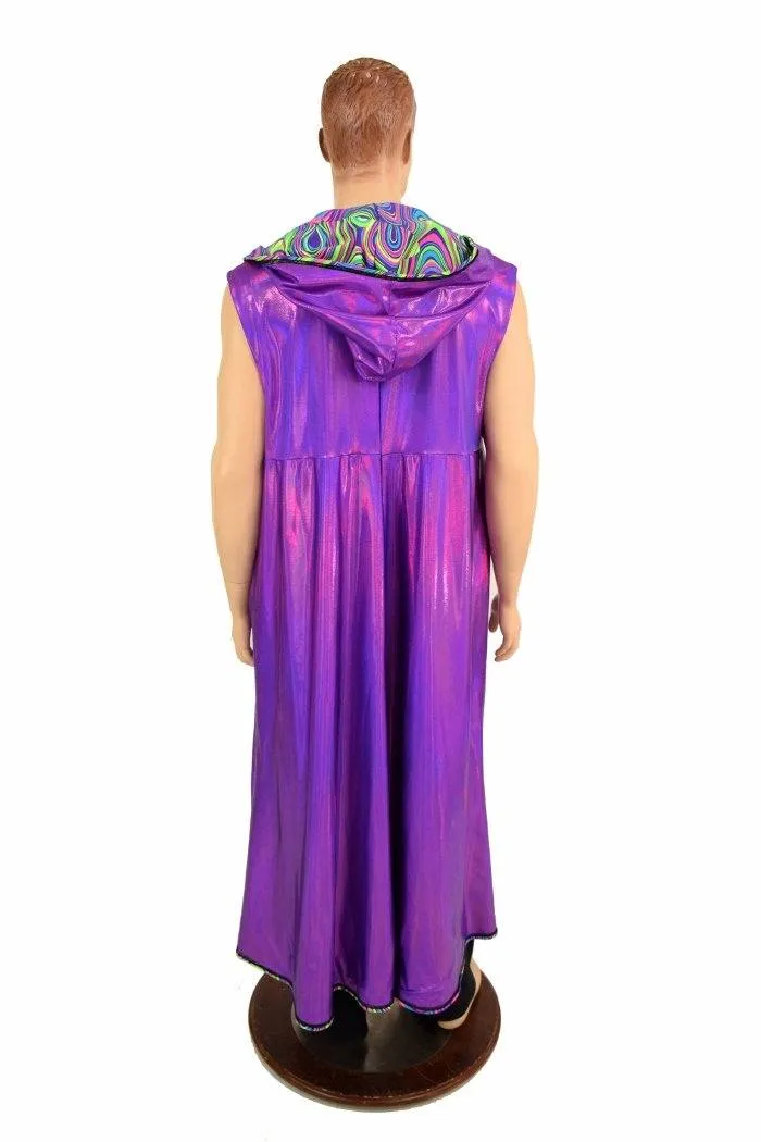 Sleeveless Reversible Hooded Duster