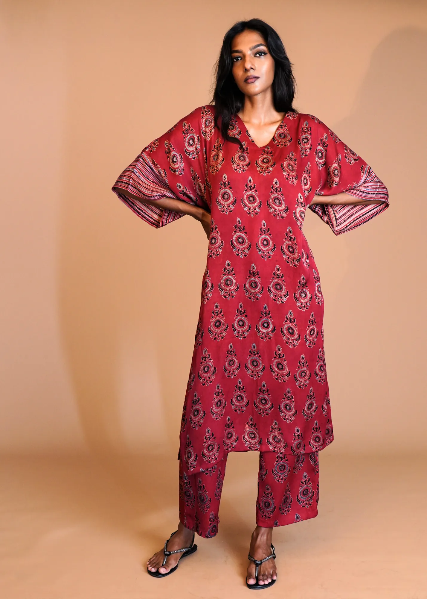 Tejal Tunic Set - Ruby Pendant
