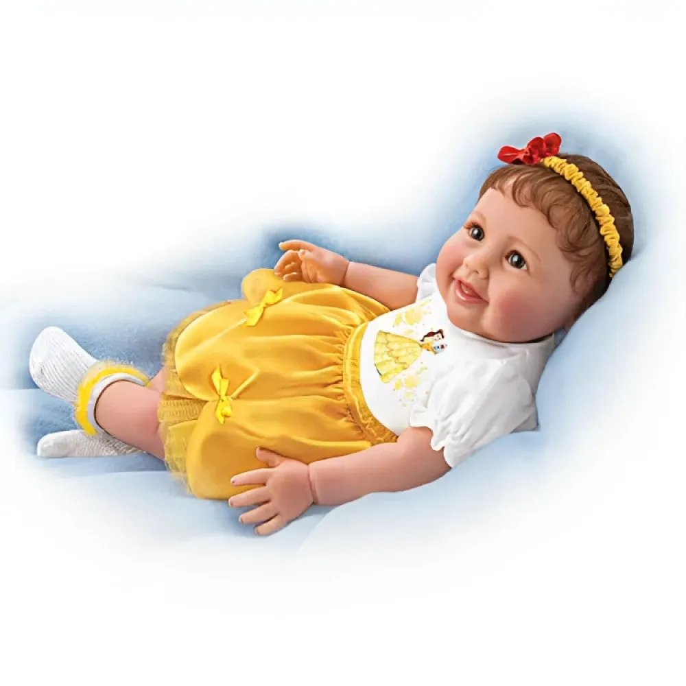 The Ashton-Drake Galleries Disney Perfect Little Princess Belle So Truly Real® Baby Doll with Belle-Inspired Outfit RealTouch® Vinyl Skin by Ping Lau 18-inches