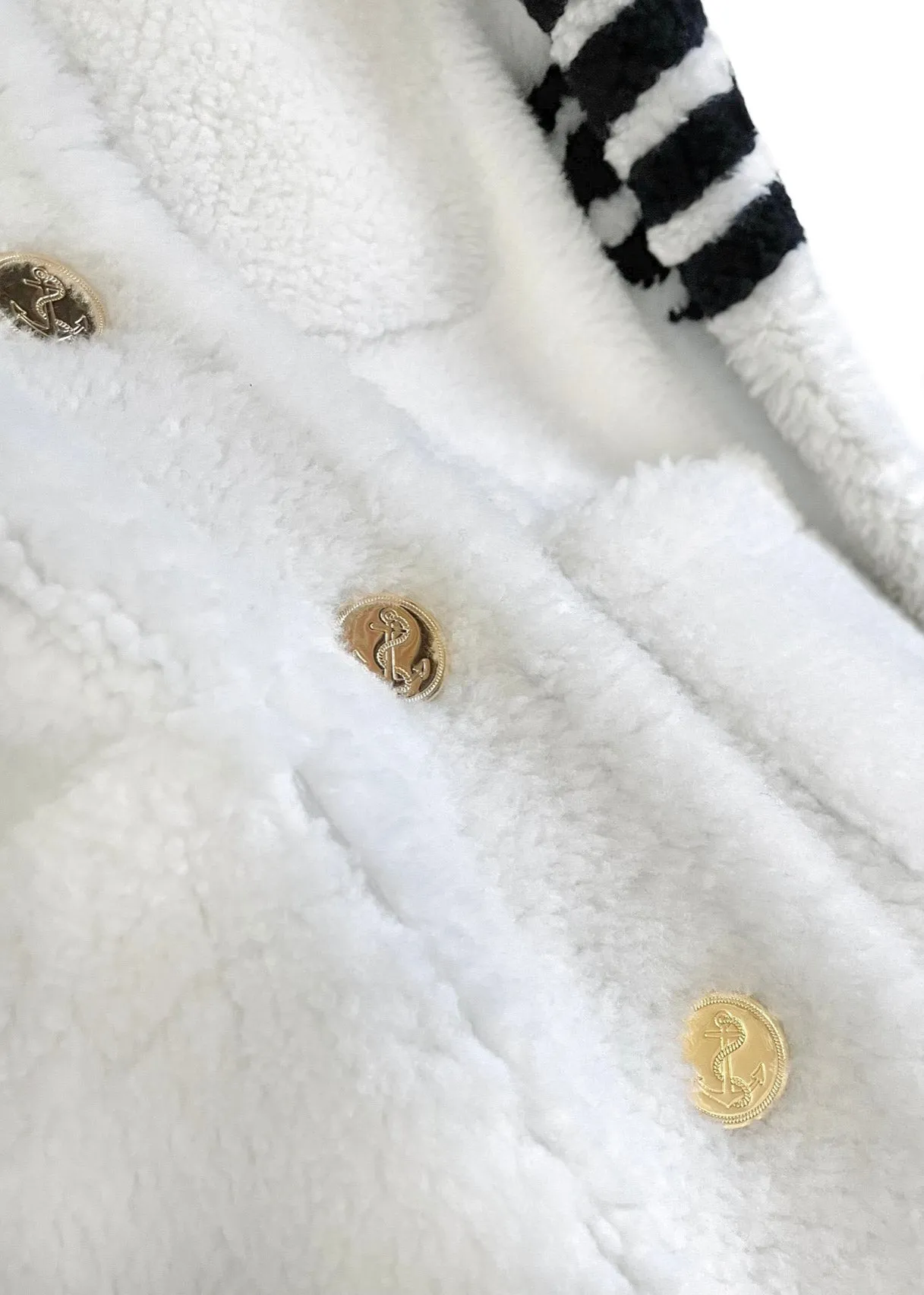 Thom Browne Ivory Shearling Jacket