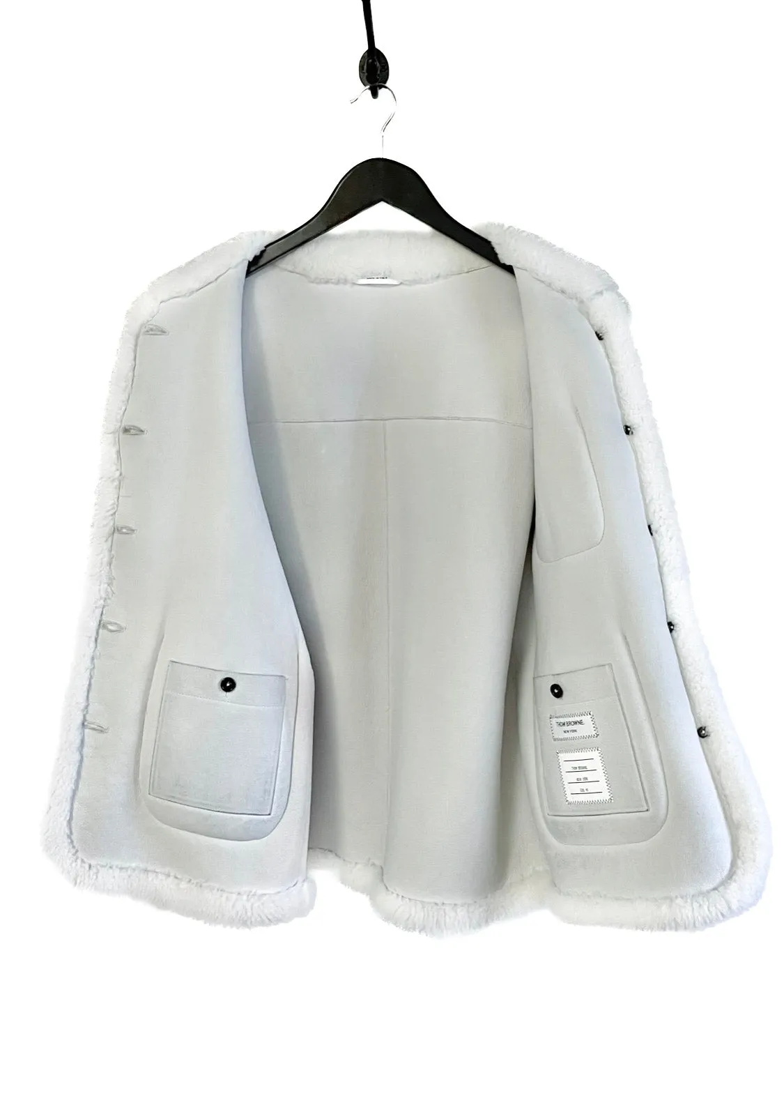 Thom Browne Ivory Shearling Jacket