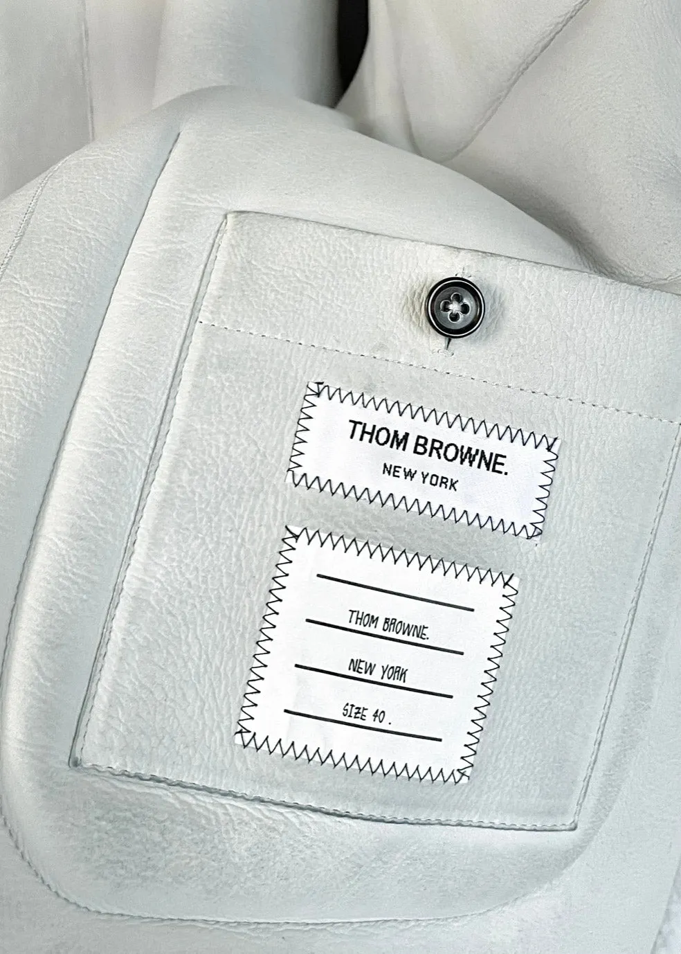 Thom Browne Ivory Shearling Jacket