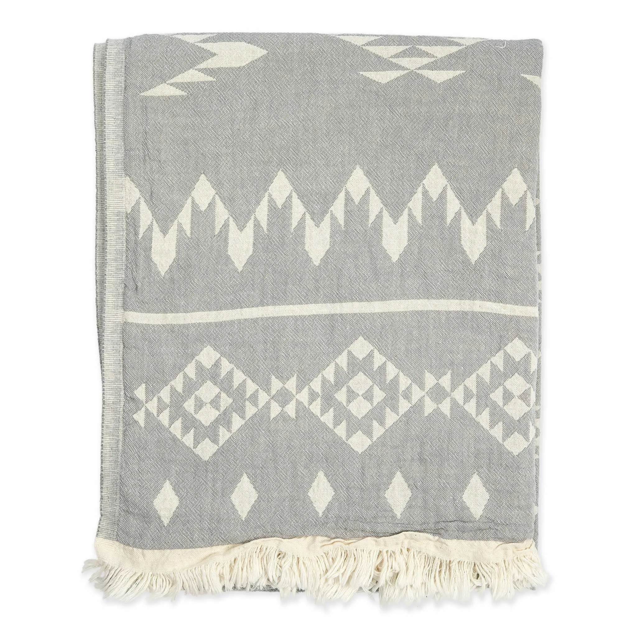 Turkish Towel : Atlas in Light Grey