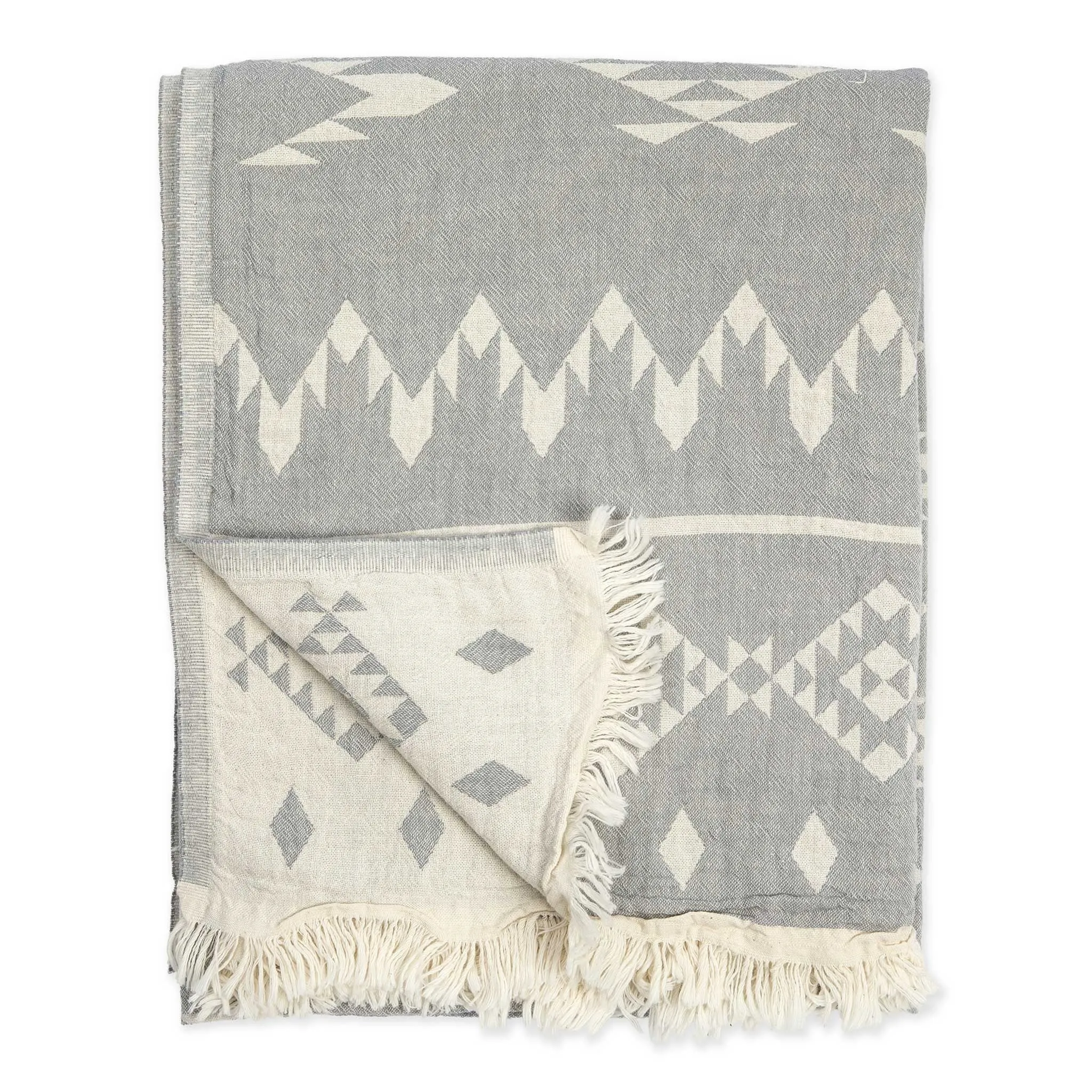 Turkish Towel : Atlas in Light Grey