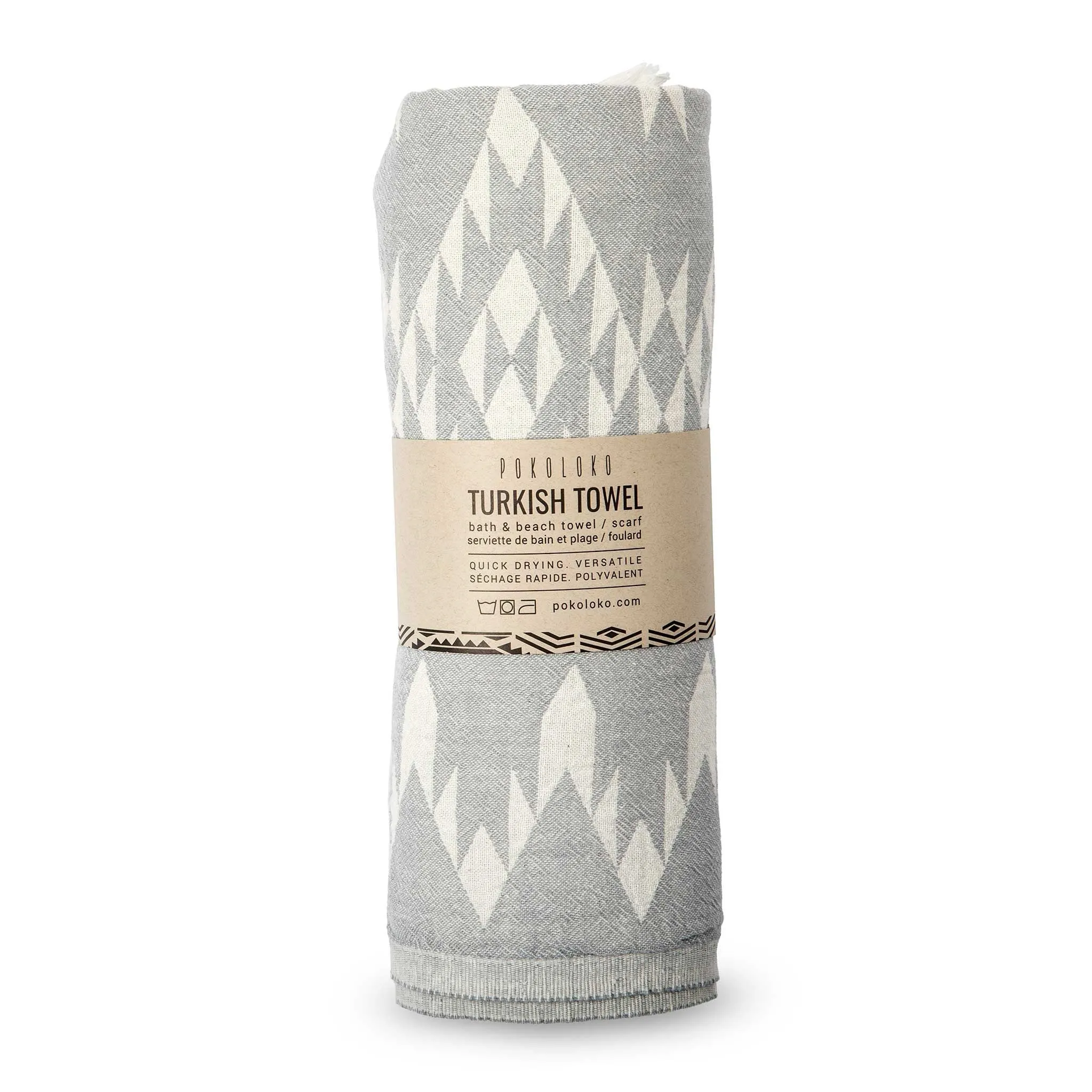 Turkish Towel : Atlas in Light Grey
