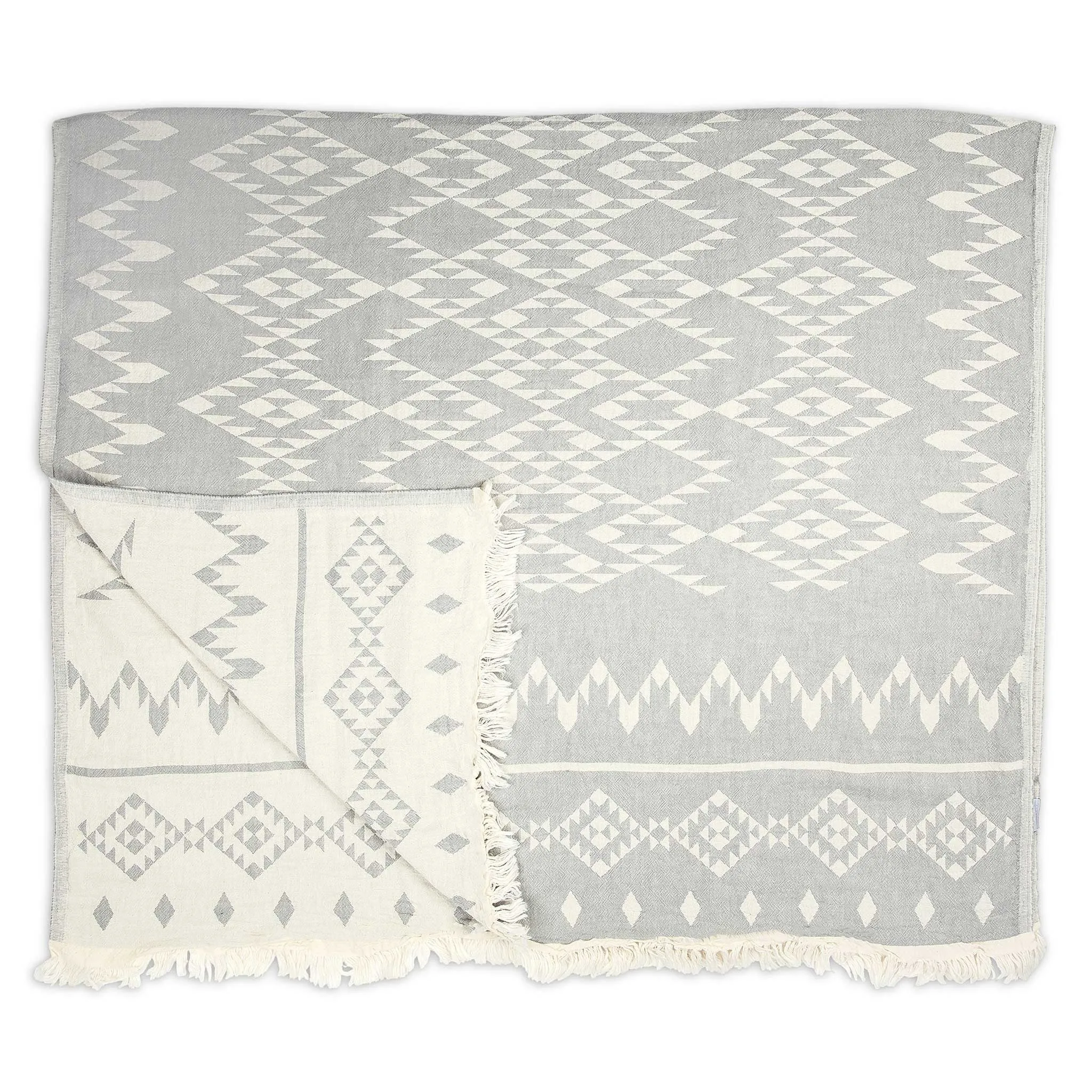 Turkish Towel : Atlas in Light Grey