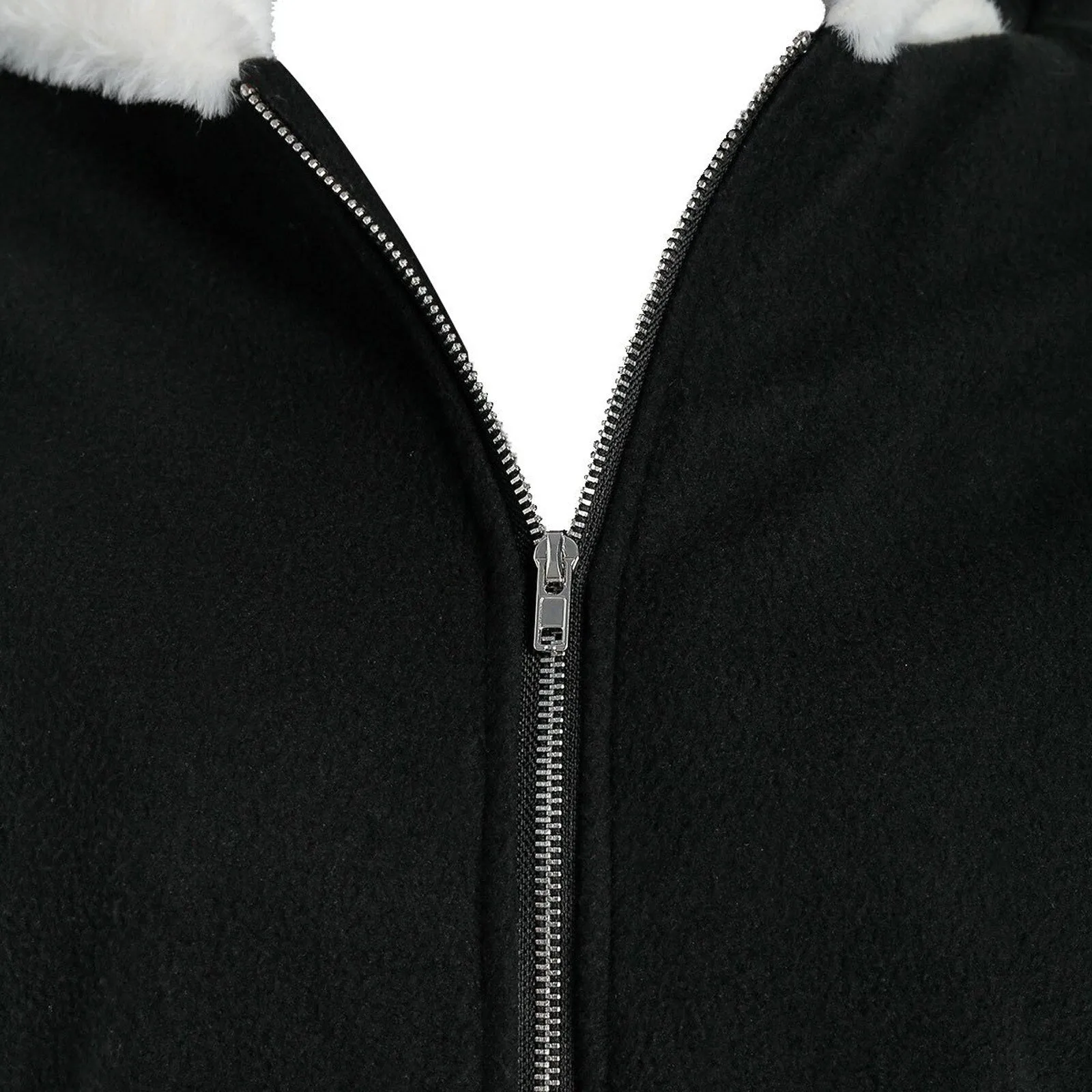 Unisex Long Sleeve Hoodies women Plus Size Fleece Oversize Hoodie With Cat Ears Warm Oodies Insert Zip Up Hoodie Sweatshirt