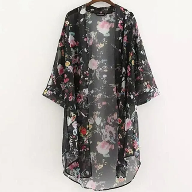 VINTAGE LOOSE SHAWL LONG KIMONO