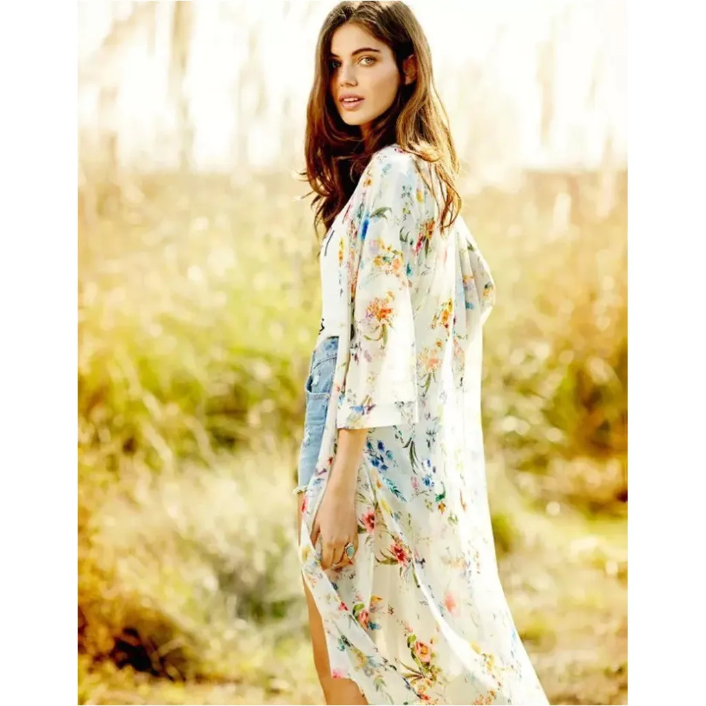 VINTAGE LOOSE SHAWL LONG KIMONO