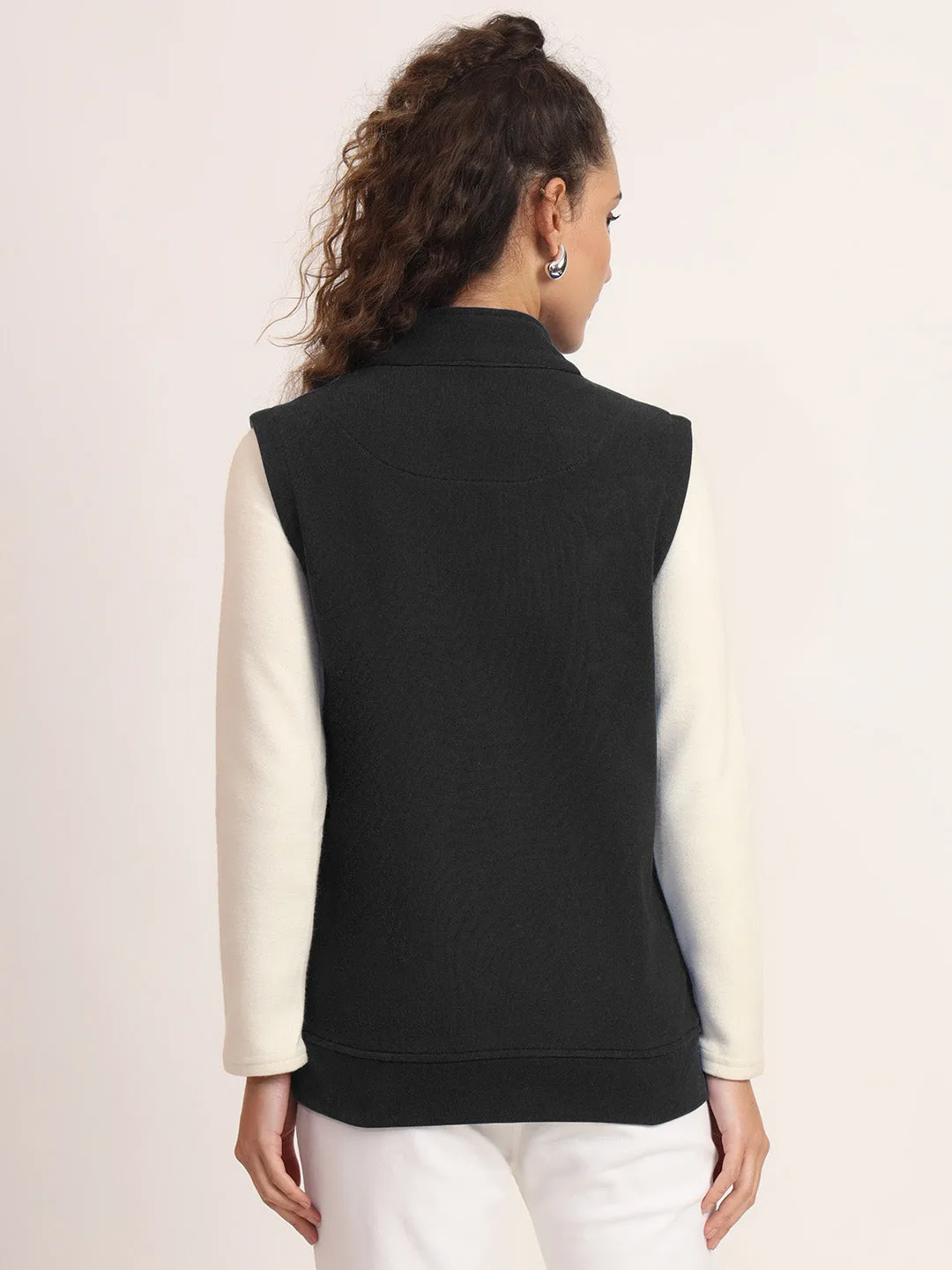 Women's Casual Solid Cotton Bomber Jacket with Mock Collar | Charmgal