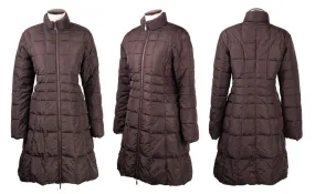 Women's Vintage MONCLER Brown Nylon Quilted Puffer Down Coat Long Jacket Size 3
