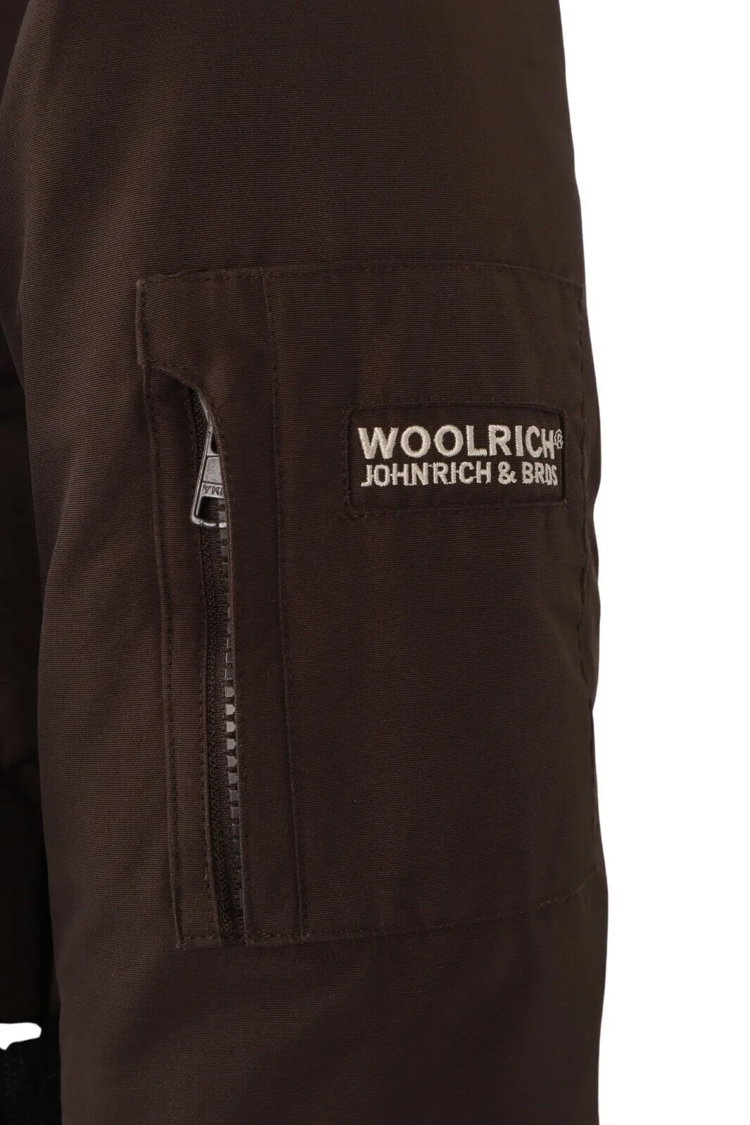 Women's WOOLRICH Brown Nylon Quilted Puffer Down Coat Long Jacket Size M