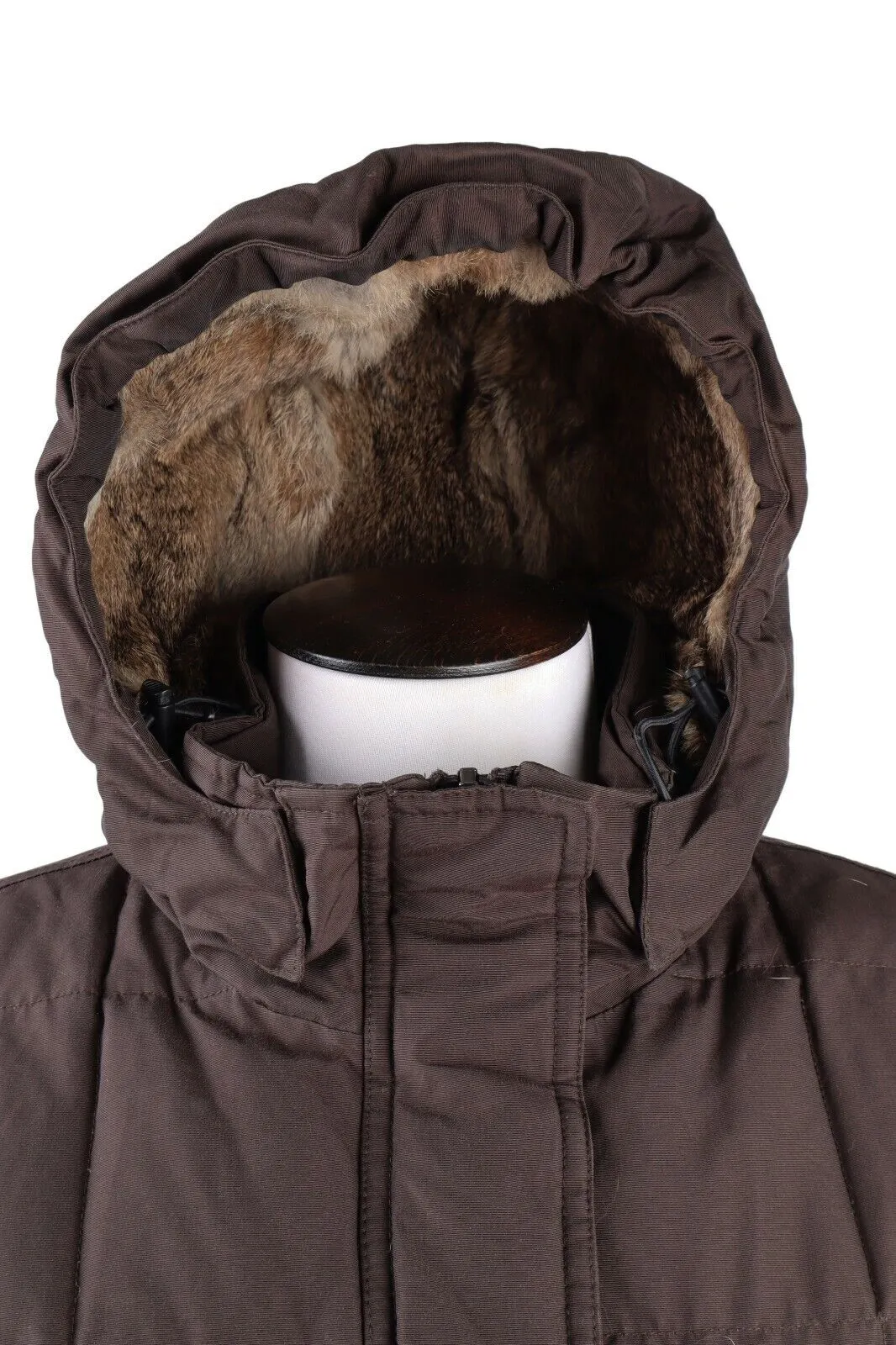 Women's WOOLRICH Brown Nylon Quilted Puffer Down Coat Long Jacket Size M